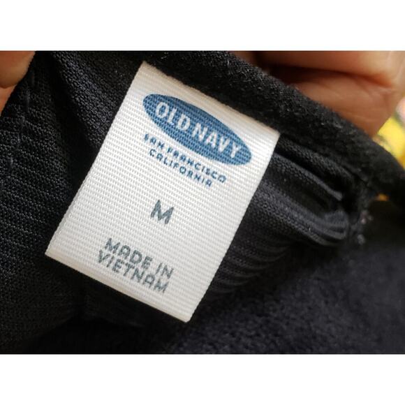 Old Navy Sheath Dress Women's Size Medium Black Floral Slit Sleeve Round Neck - Picture 4 of 14